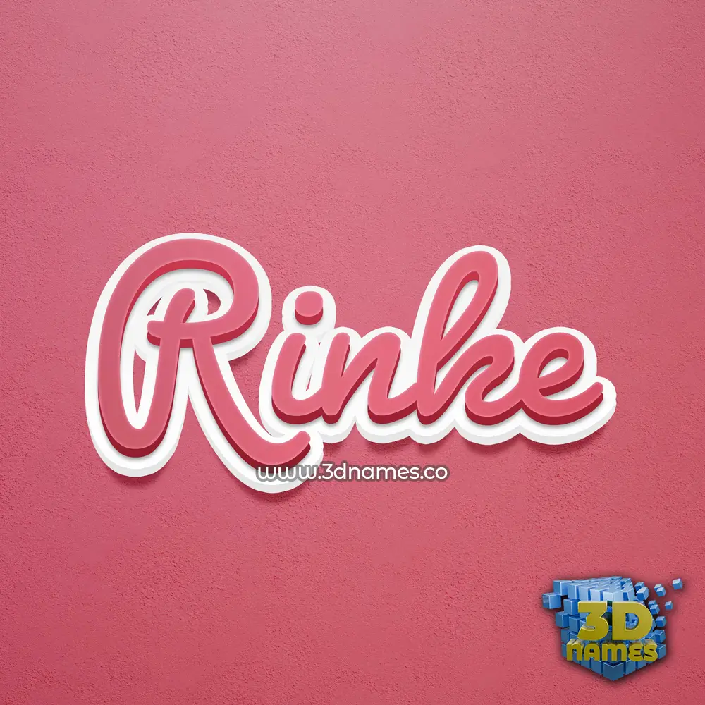 rinke in Red Scribble style - 3D name wallpaper
