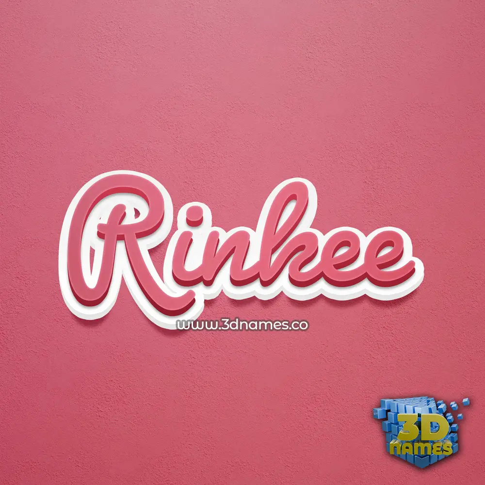 rinkee in Red Scribble style - 3D name wallpaper