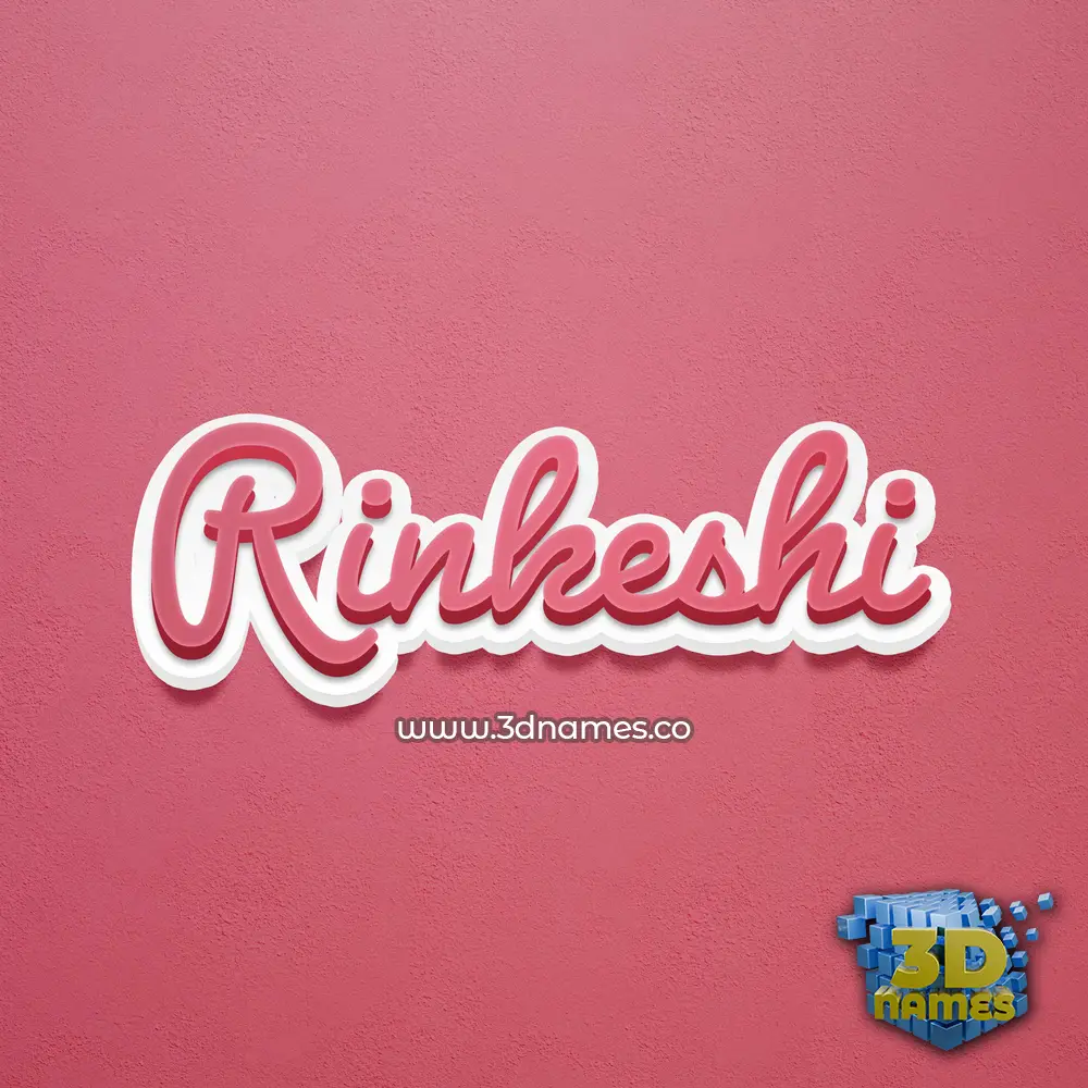rinkeshi in Red Scribble style - 3D name wallpaper