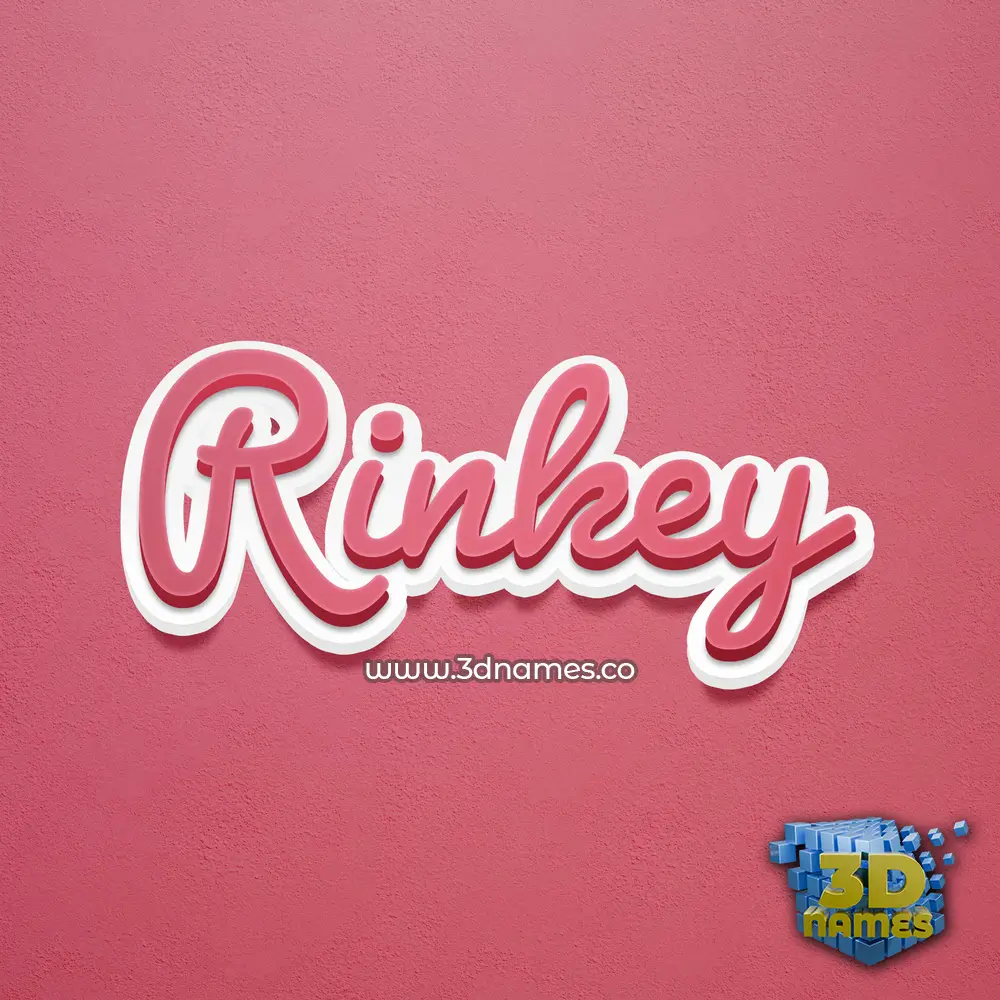 rinkey in Red Scribble style - 3D name wallpaper