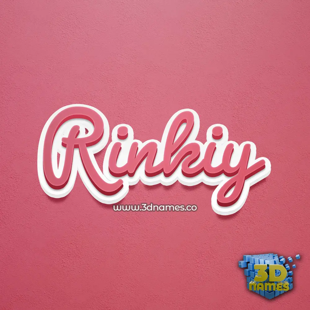 rinkiy in Red Scribble style - 3D name wallpaper