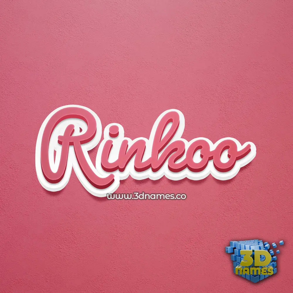 rinkoo in Red Scribble style - 3D name wallpaper