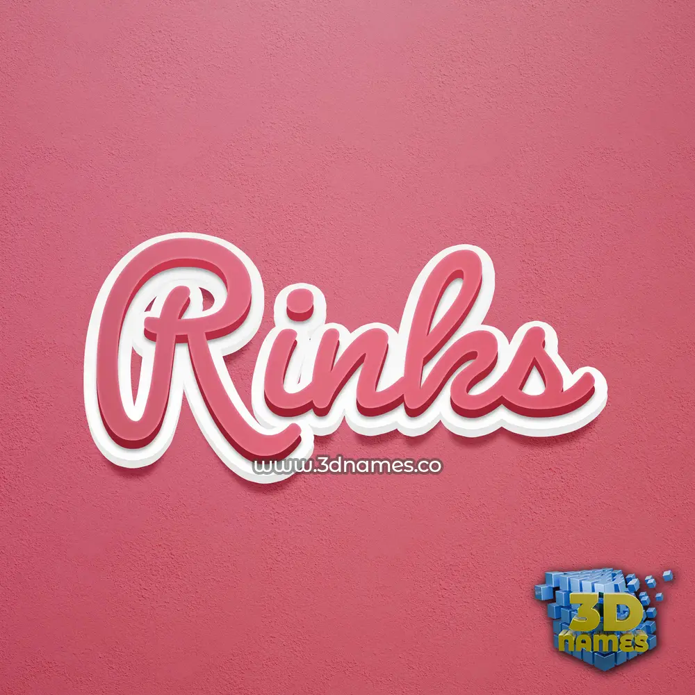 rinks in Red Scribble style - 3D name wallpaper