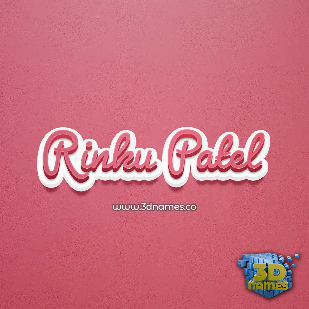 rinku patel in Red Scribble style - 3D name wallpaper
