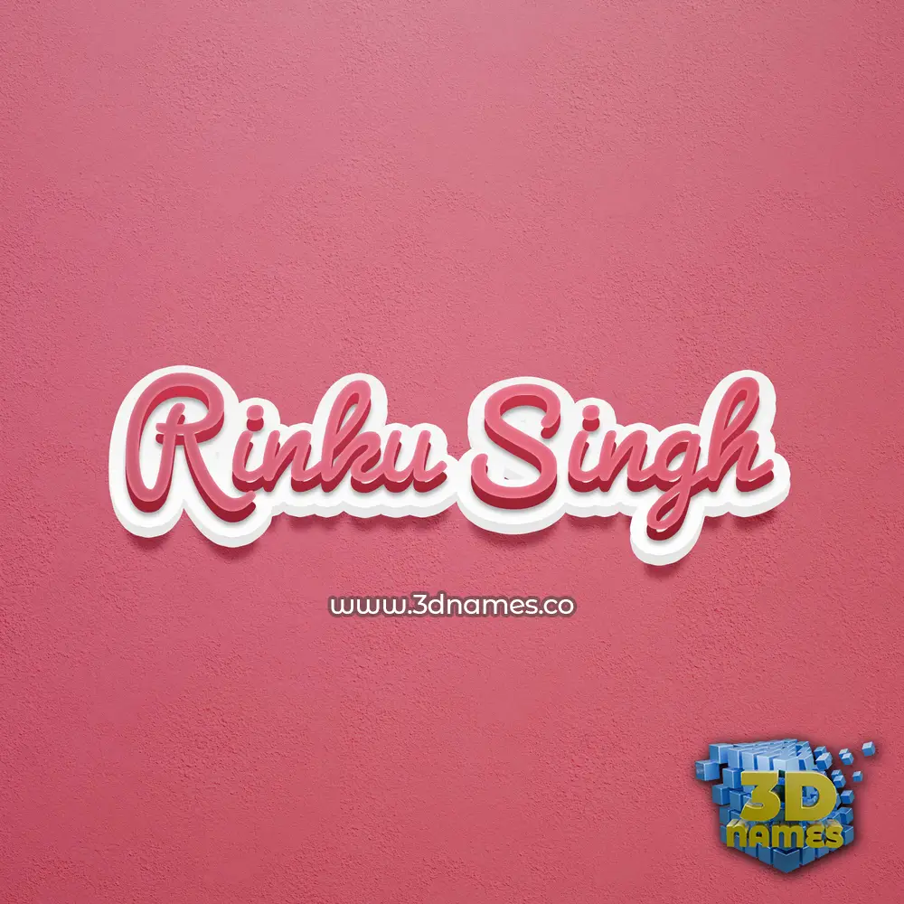 rinku singh in Red Scribble style - 3D name wallpaper