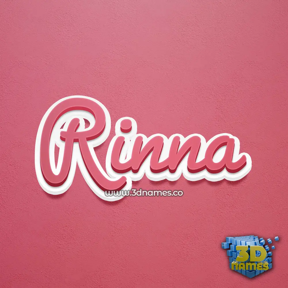 rinna in Red Scribble style - 3D name wallpaper