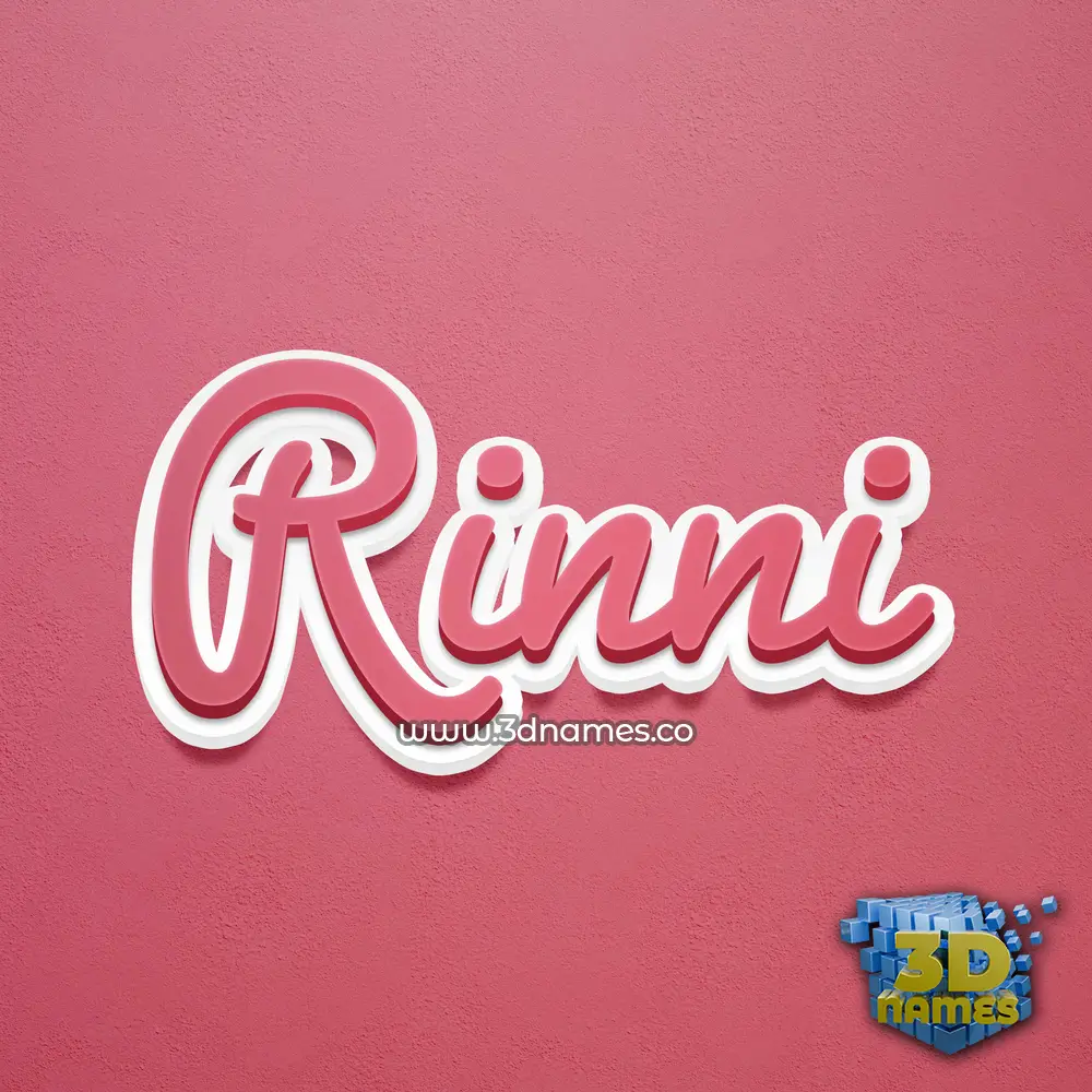 rinni in Red Scribble style - 3D name wallpaper
