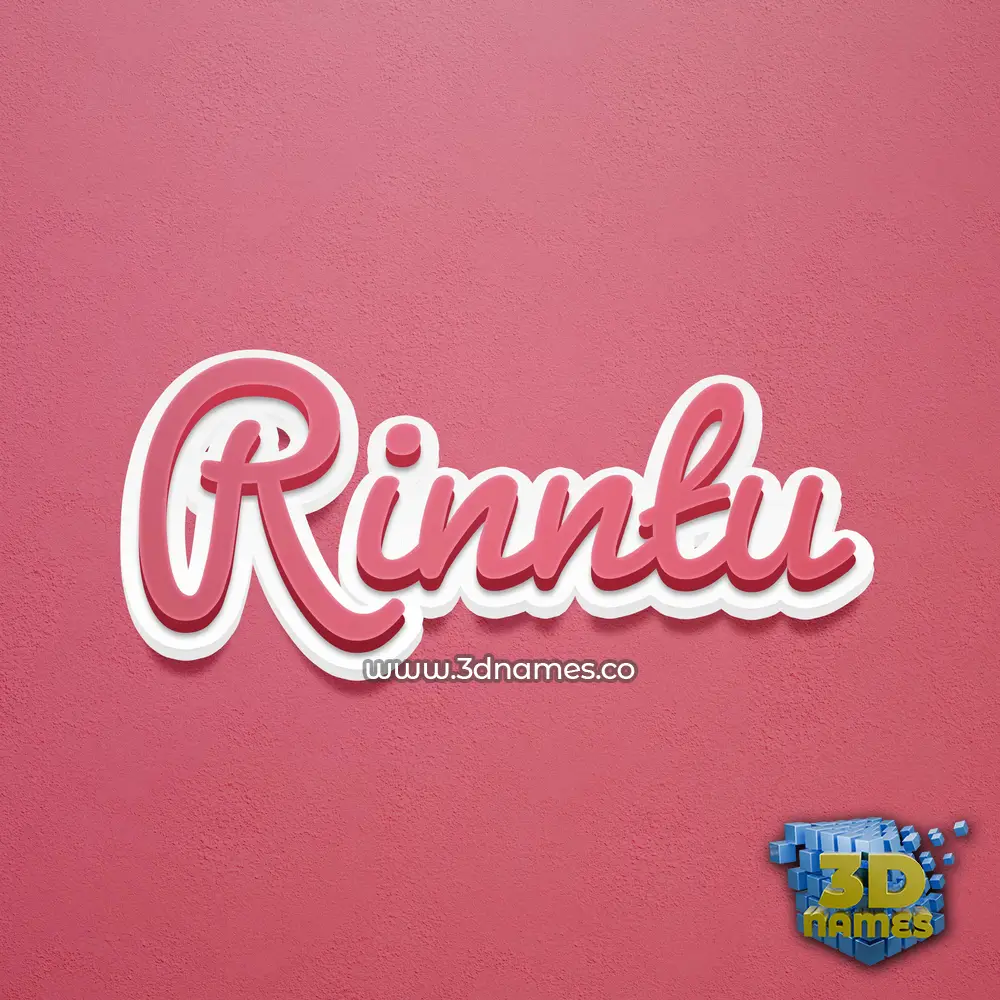 rinntu in Red Scribble style - 3D name wallpaper