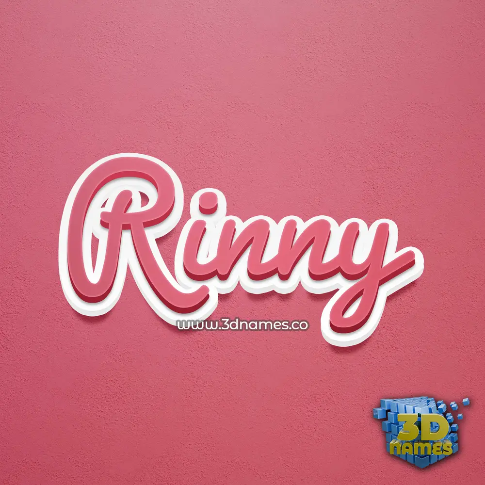 rinny in Red Scribble style - 3D name wallpaper