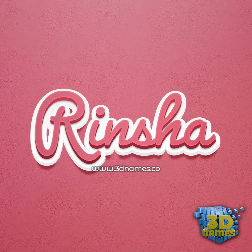 rinsha in Red Scribble style - 3D name wallpaper