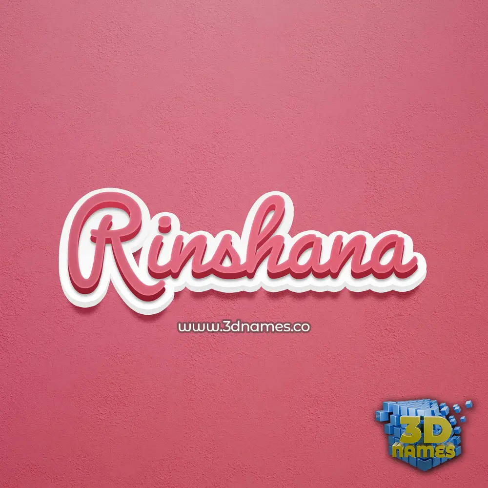 rinshana in Red Scribble style - 3D name wallpaper