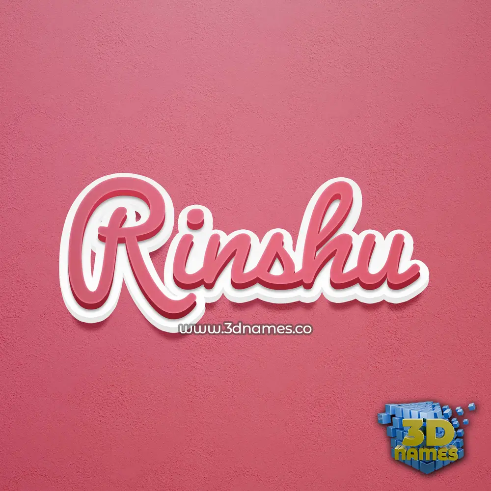 rinshu in Red Scribble style - 3D name wallpaper