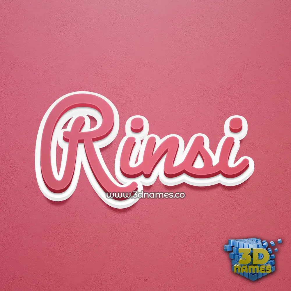 rinsi in Red Scribble style - 3D name wallpaper