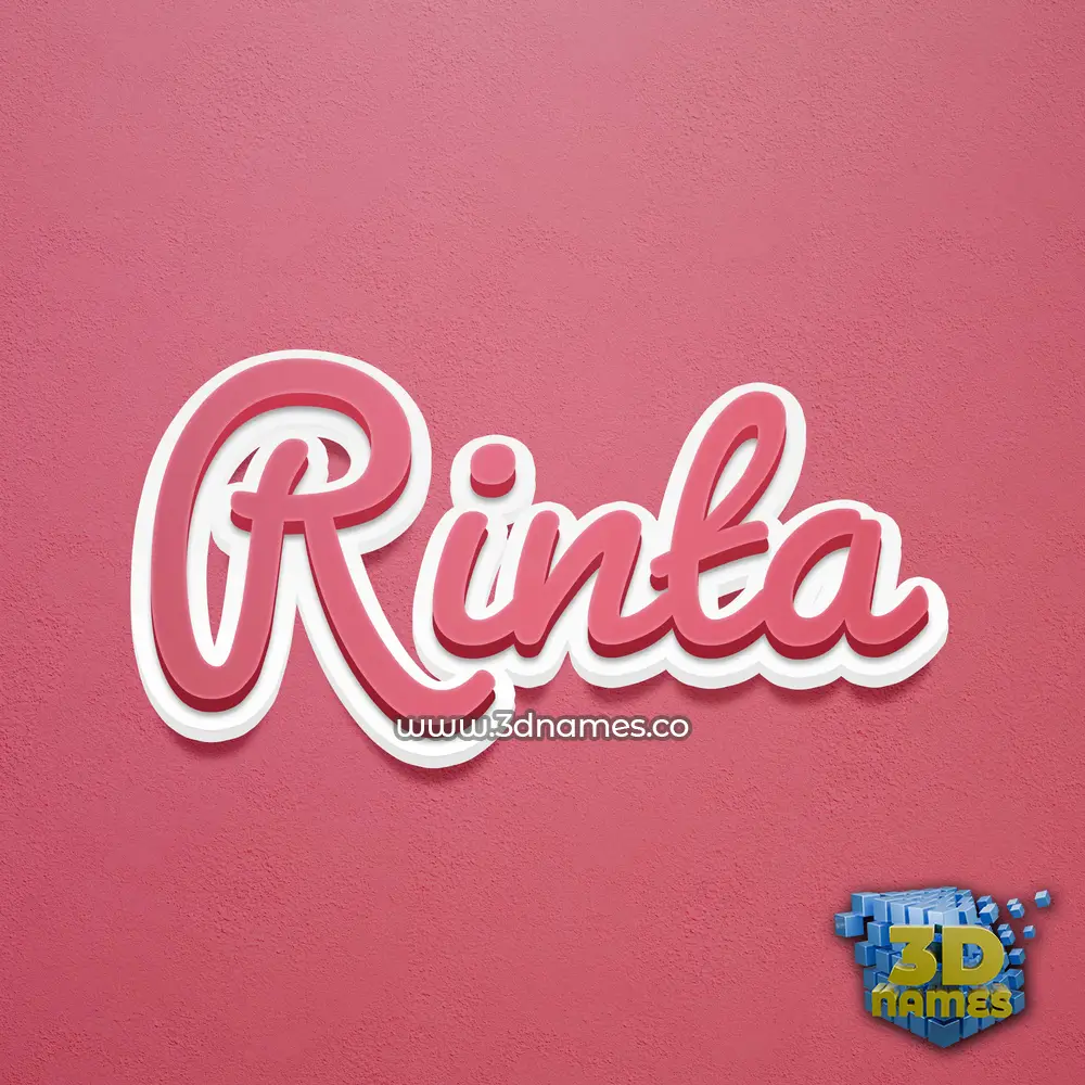 rinta in Red Scribble style - 3D name wallpaper