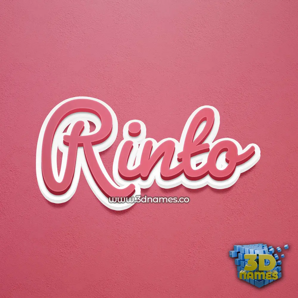 rinto in Red Scribble style - 3D name wallpaper