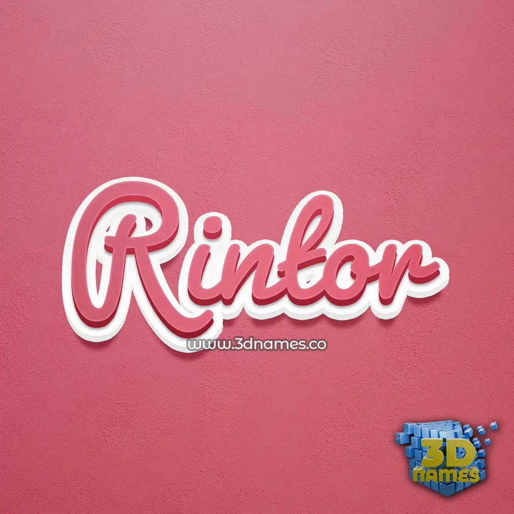 rintor in Red Scribble style - 3D name wallpaper