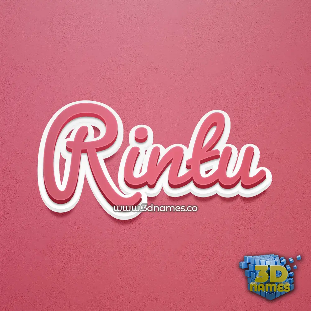 rintu in Red Scribble style - 3D name wallpaper