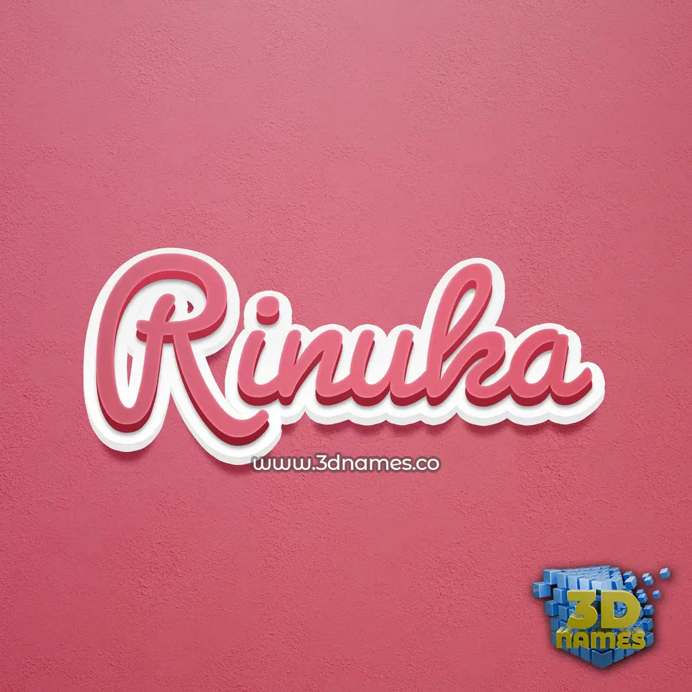 rinuka in Red Scribble style - 3D name wallpaper