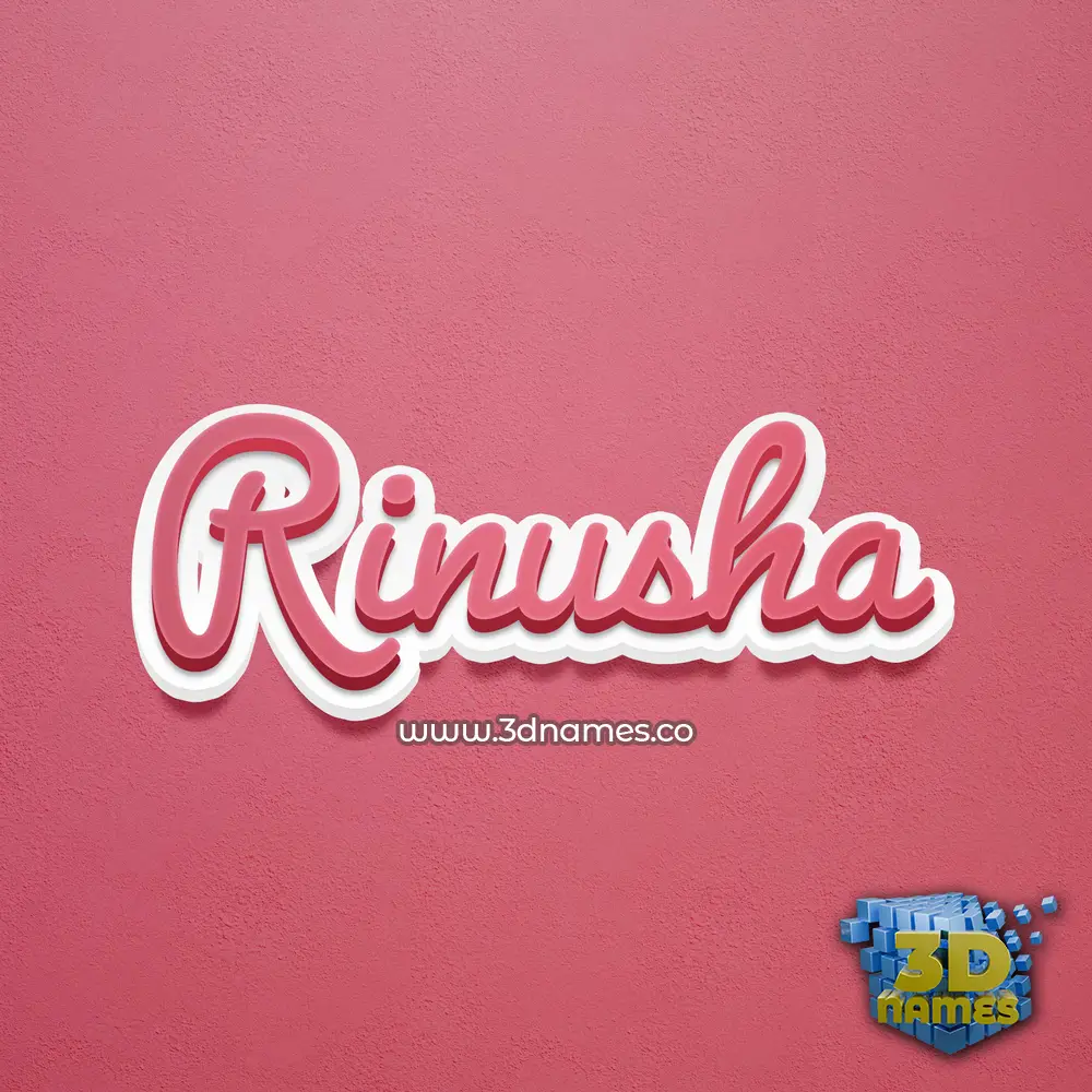 rinusha in Red Scribble style - 3D name wallpaper