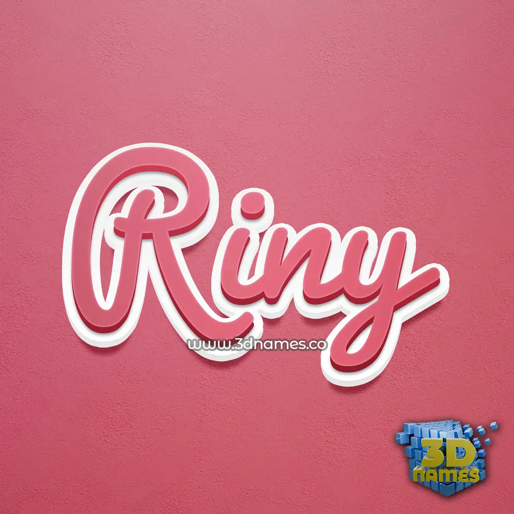 riny in Red Scribble style - 3D name wallpaper