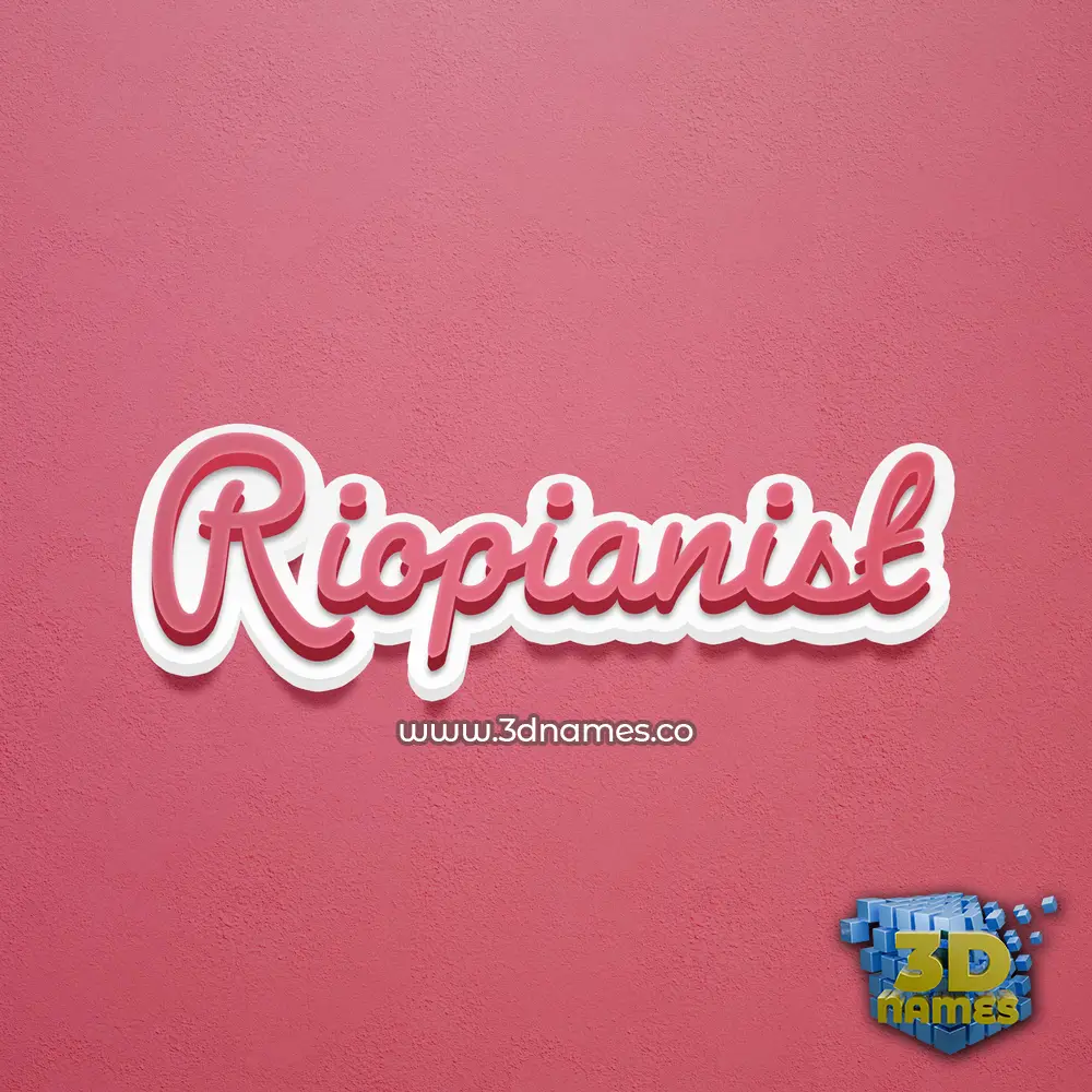 riopianist in Red Scribble style - 3D name wallpaper