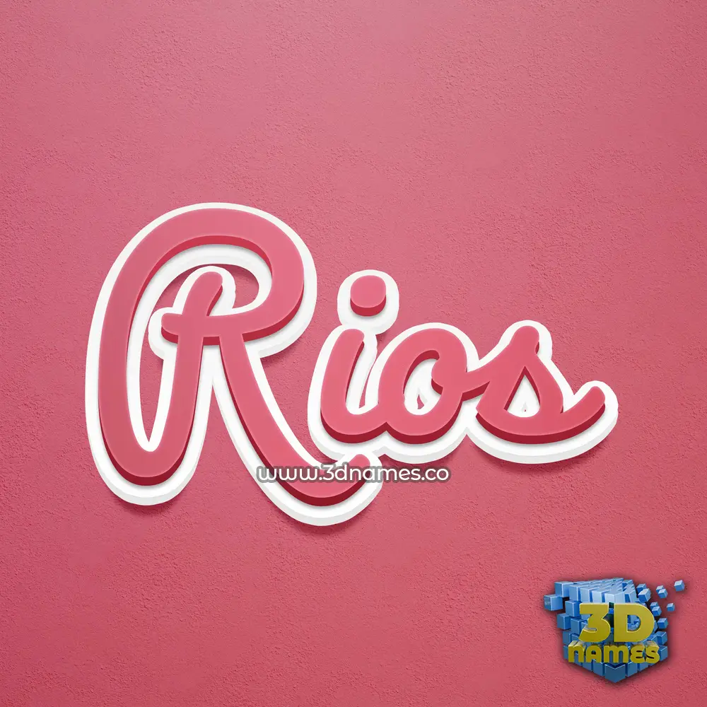 rios in Red Scribble style - 3D name wallpaper