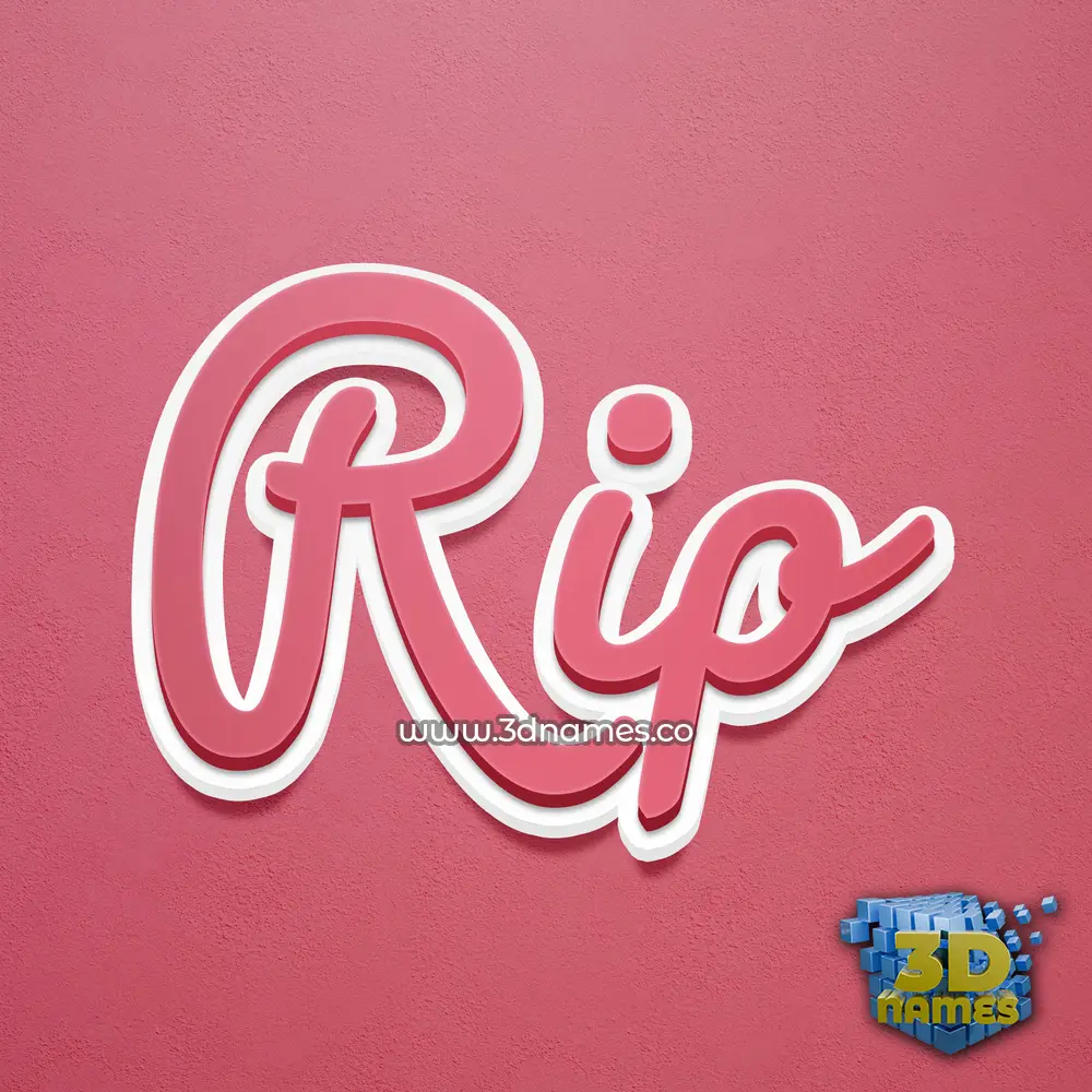 rip in Red Scribble style - 3D name wallpaper