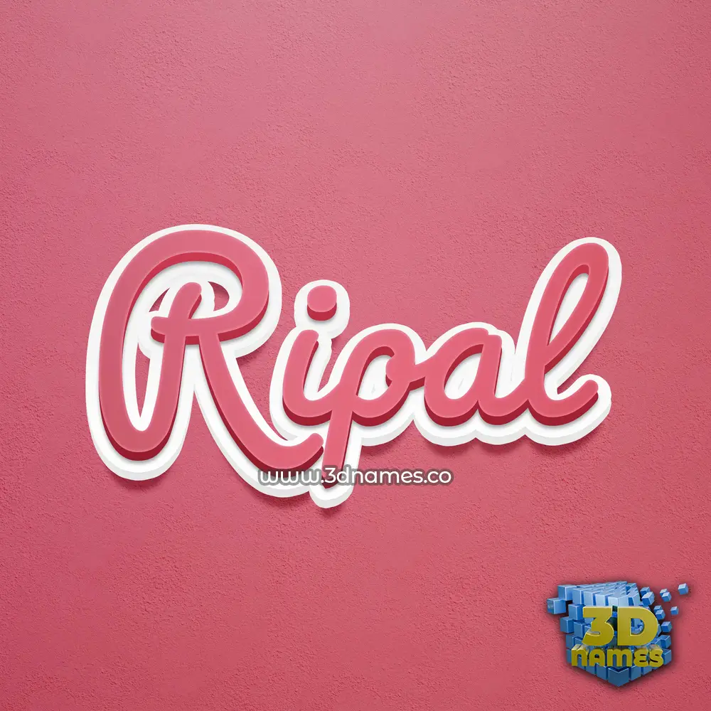ripal in Red Scribble style - 3D name wallpaper