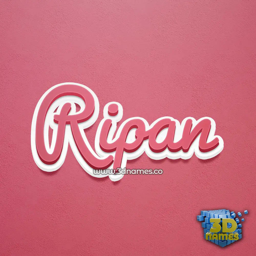 ripan in Red Scribble style - 3D name wallpaper