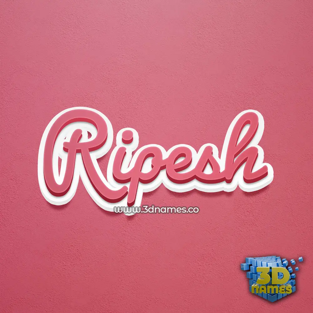 ripesh in Red Scribble style - 3D name wallpaper