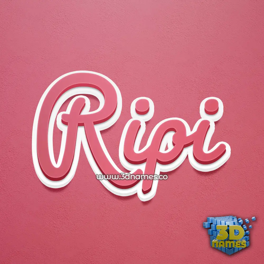 ripi in Red Scribble style - 3D name wallpaper