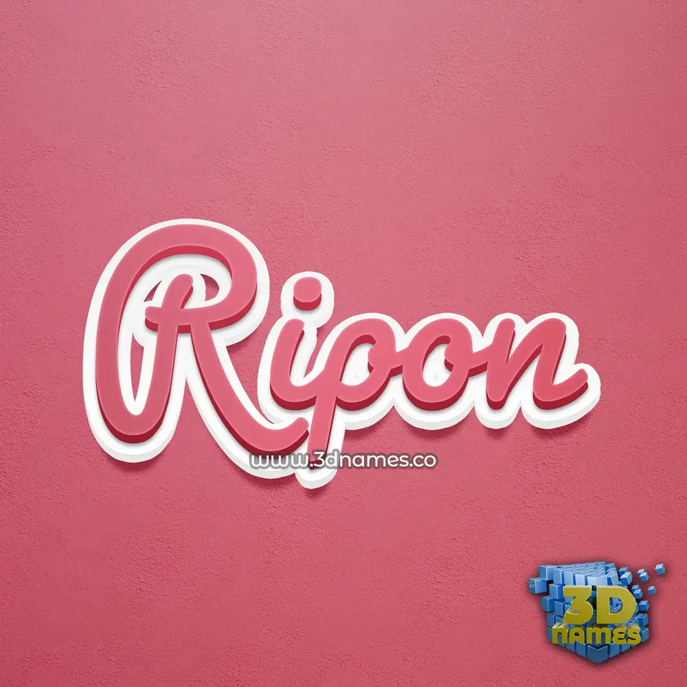 ripon in Red Scribble style - 3D name wallpaper