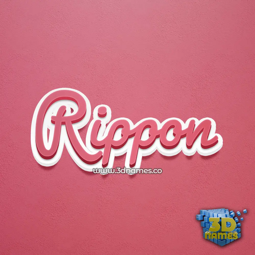 rippon in Red Scribble style - 3D name wallpaper