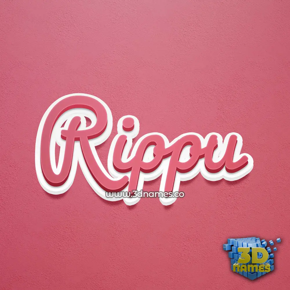 rippu in Red Scribble style - 3D name wallpaper