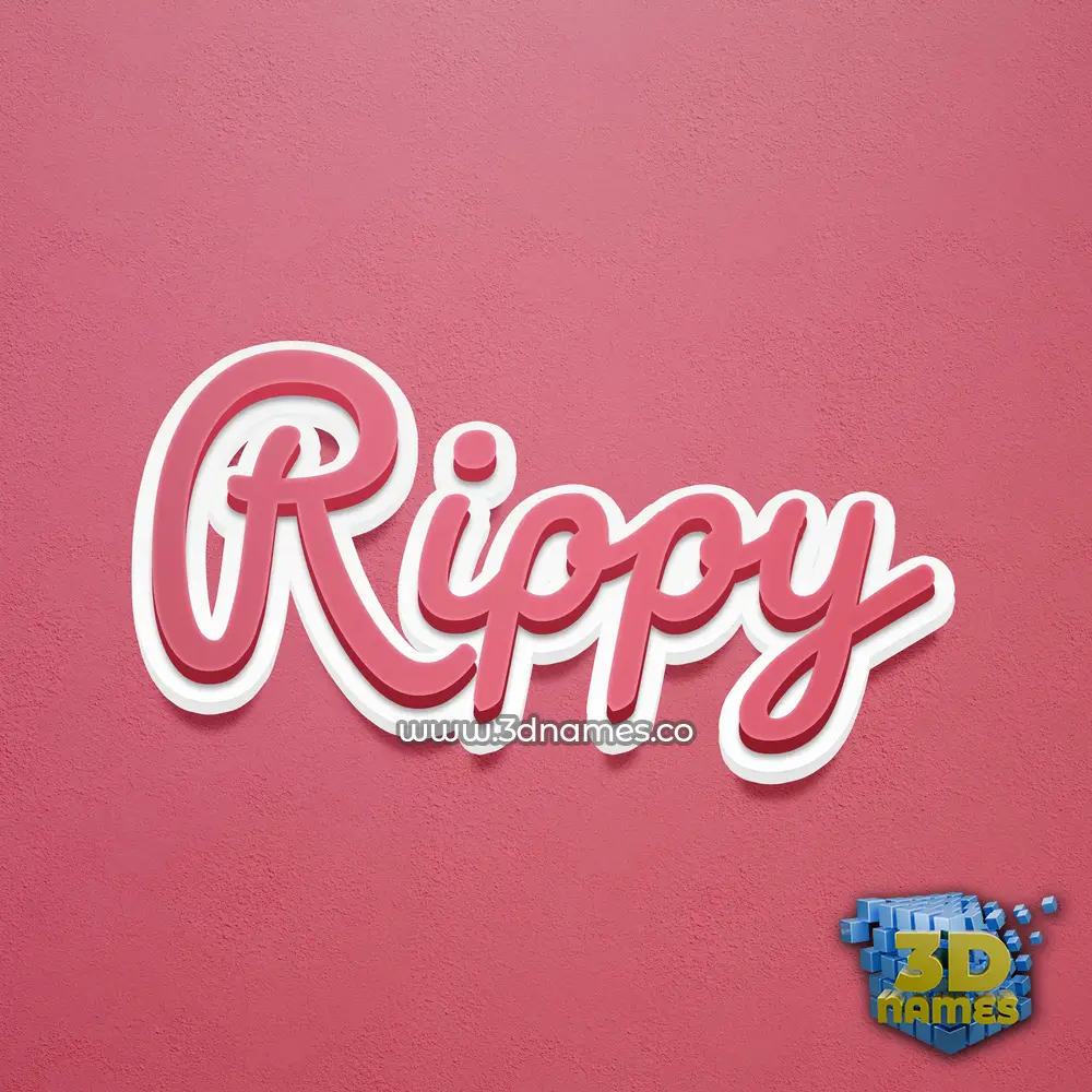 rippy in Red Scribble style - 3D name wallpaper