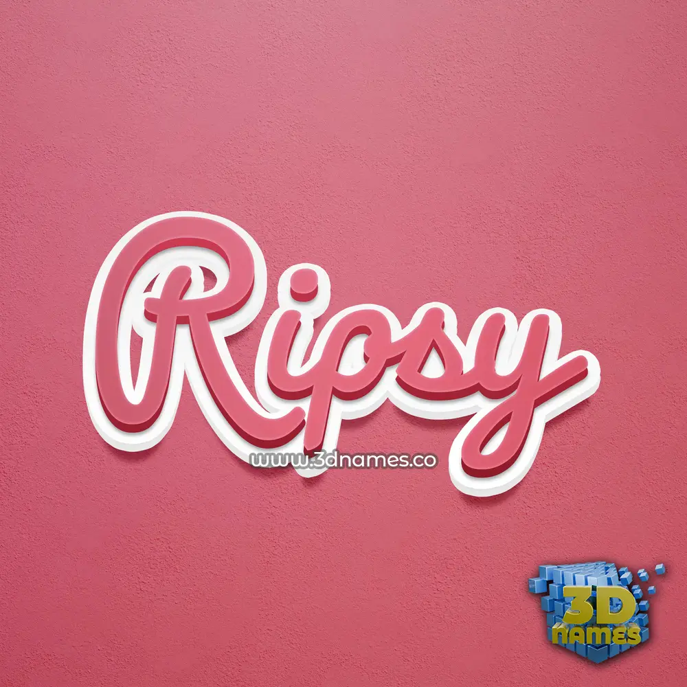 ripsy in Red Scribble style - 3D name wallpaper
