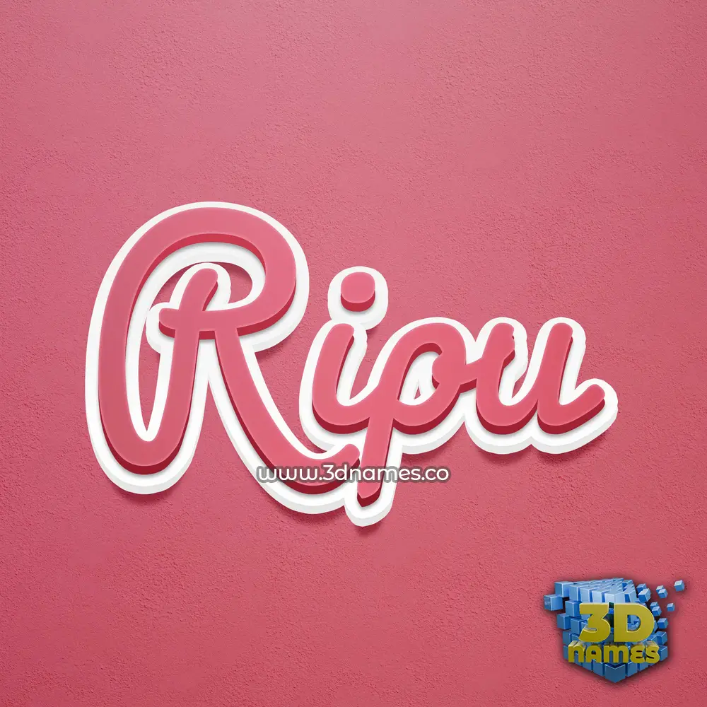 ripu in Red Scribble style - 3D name wallpaper