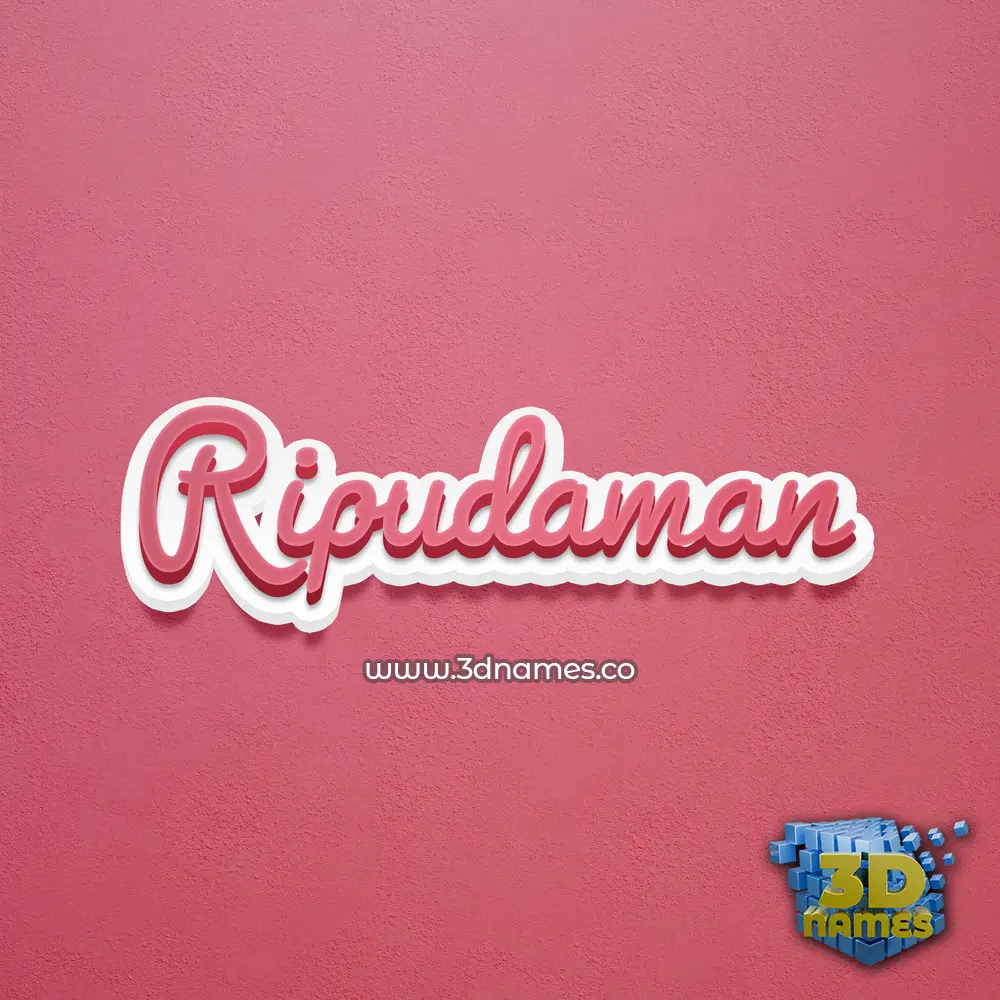 ripudaman in Red Scribble style - 3D name wallpaper