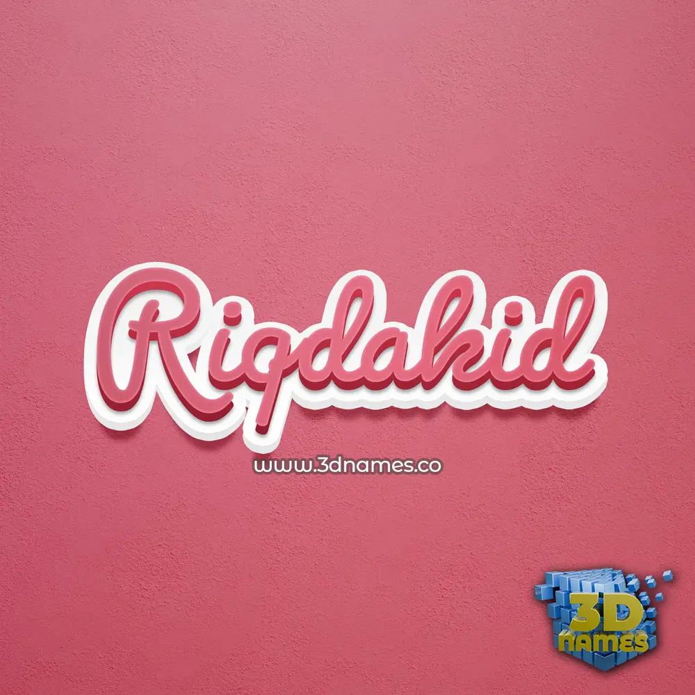 riqdakid in Red Scribble style - 3D name wallpaper