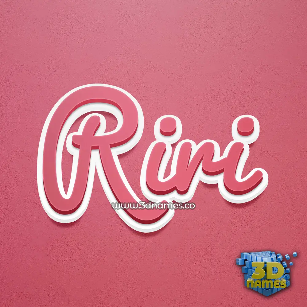 riri in Red Scribble style - 3D name wallpaper
