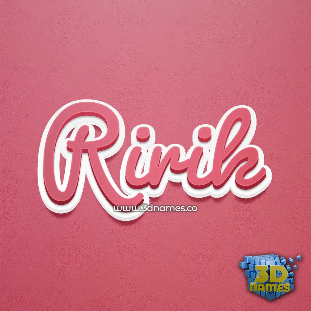ririk in Red Scribble style - 3D name wallpaper