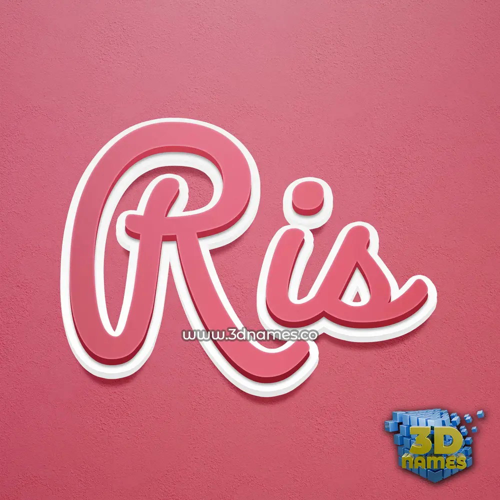 ris in Red Scribble style - 3D name wallpaper