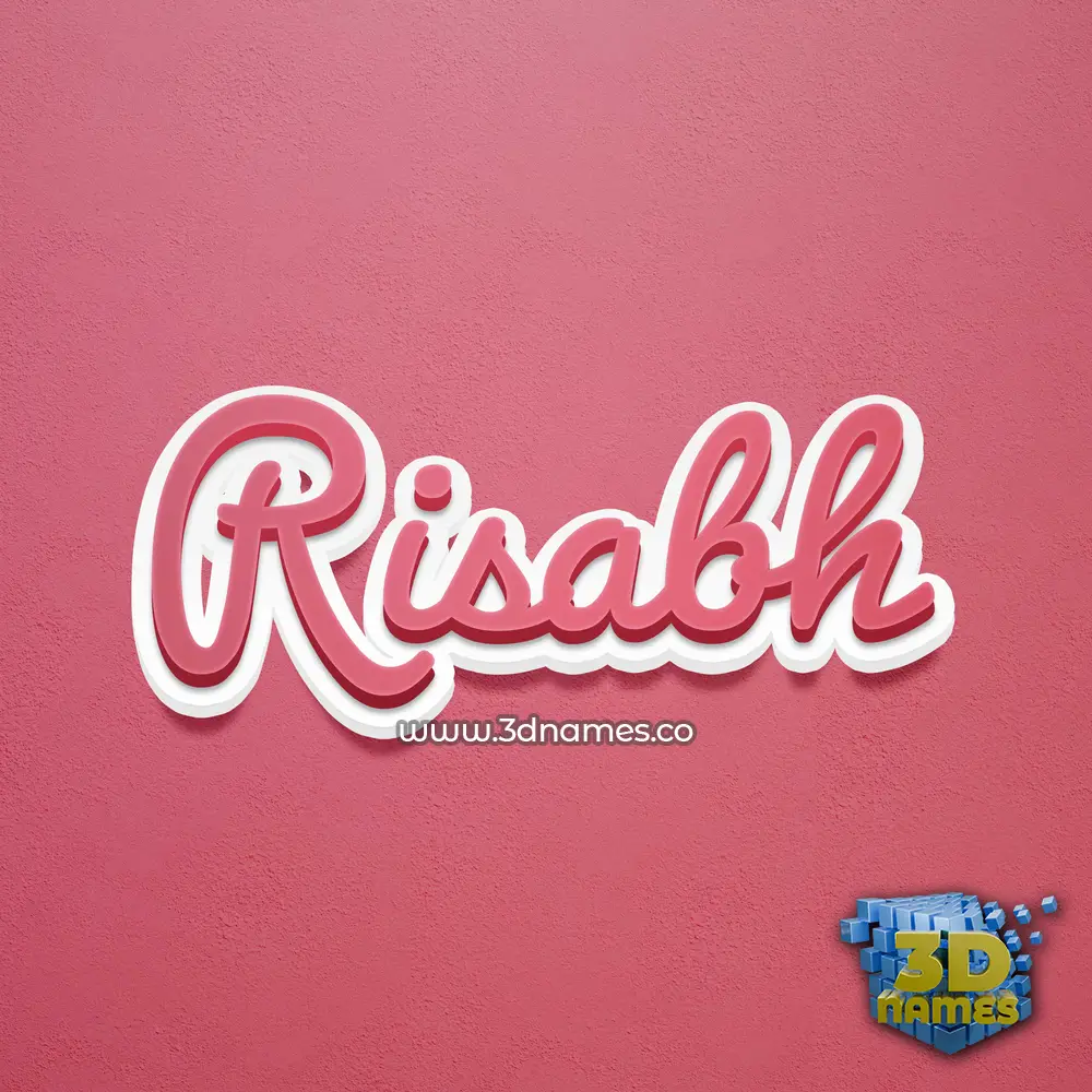 risabh in Red Scribble style - 3D name wallpaper