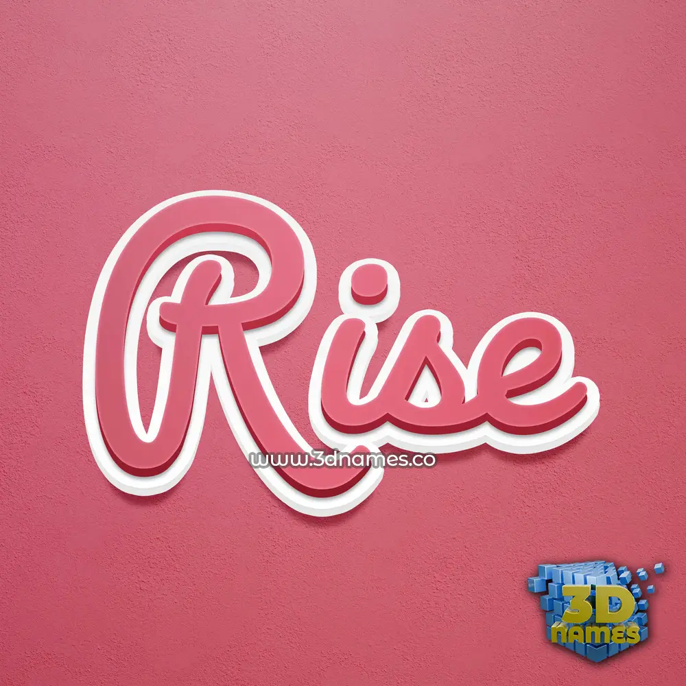 rise in Red Scribble style - 3D name wallpaper