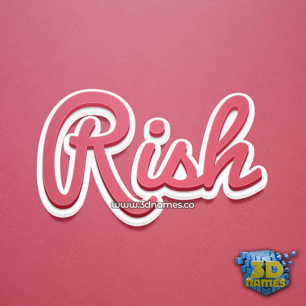 rish in Red Scribble style - 3D name wallpaper