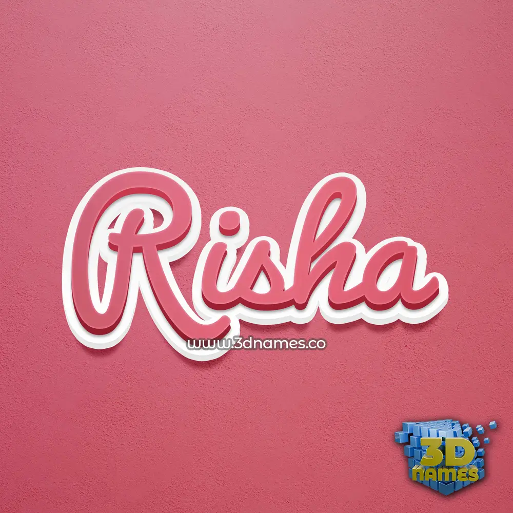 risha in Red Scribble style - 3D name wallpaper
