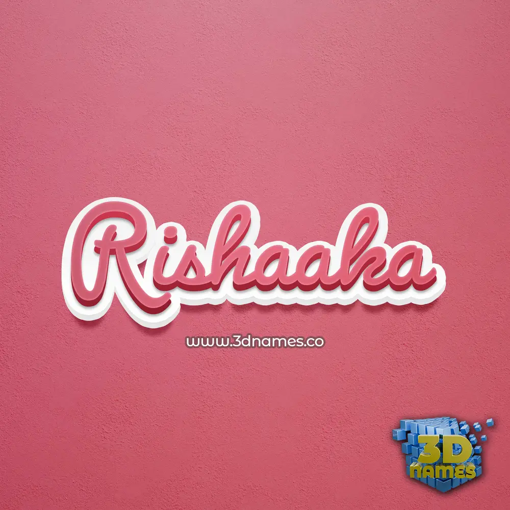 rishaaka in Red Scribble style - 3D name wallpaper