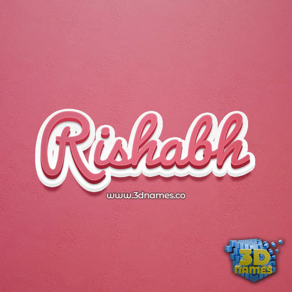 rishabh in Red Scribble style - 3D name wallpaper