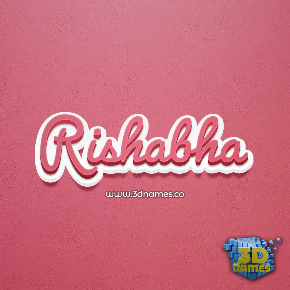 rishabha in Red Scribble style - 3D name wallpaper