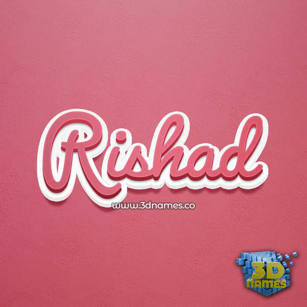rishad in Red Scribble style - 3D name wallpaper